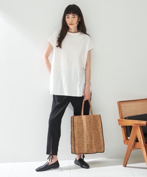 ブラウス シャツ フレンチスリーブピンタックブラウス レディース osharewalker ブラウス レディース トップス フレンチスリーブ