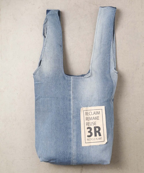 NO WAY(ノーウェイ)の「/DENIM/BAG WITH PRINTING(トートバッグ・メンズ・インディゴブルー・FREE)」の1枚目の写真