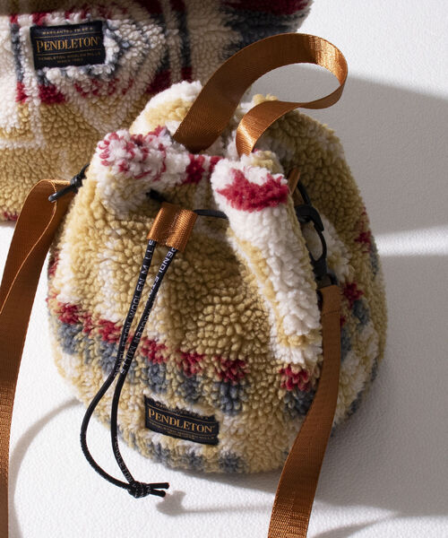 PENDLETON（ペンドルトン）の「【PENDLETON/ペンドルトン】別注HARDING ボアミニショルダー 巾着ショルダー 2WAY（ショルダーバッグ・メンズ・ホワイト系その他/ブラック系その他/ベージュ系その他・FREE）」の10枚目の写真