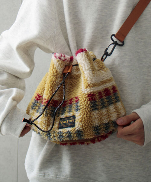 PENDLETON（ペンドルトン）の「【PENDLETON/ペンドルトン】別注HARDING ボアミニショルダー 巾着ショルダー 2WAY（ショルダーバッグ・メンズ・ホワイト系その他/ブラック系その他/ベージュ系その他・FREE）」の11枚目の写真
