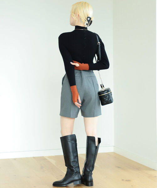 BeAMS DOT(ビームスドット)の「BeAMS DOT / 3way 配色 リブニットプルオーバー(ニット/セーター・レディース・ブラック/オフホワイト/ブルー・FREE)」の6枚目の写真