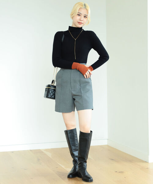 BeAMS DOT(ビームスドット)の「BeAMS DOT / 3way 配色 リブニットプルオーバー(ニット/セーター・レディース・ブラック/オフホワイト/ブルー・FREE)」の10枚目の写真