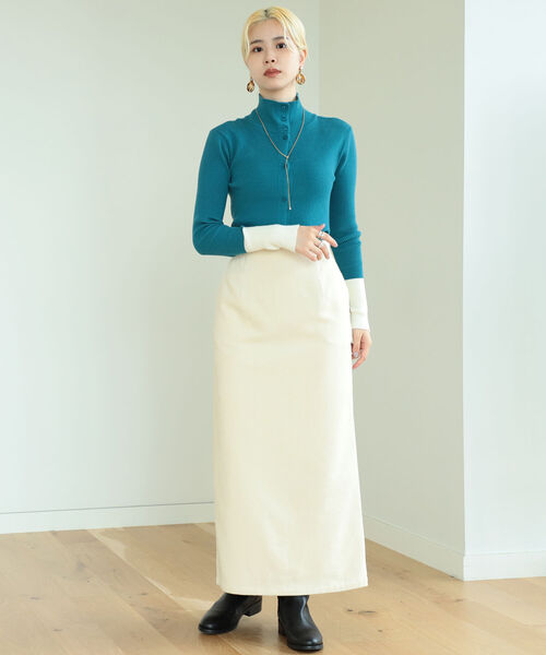 BeAMS DOT(ビームスドット)の「BeAMS DOT / 3way 配色 リブニットプルオーバー(ニット/セーター・レディース・ブラック/オフホワイト/ブルー・FREE)」の11枚目の写真