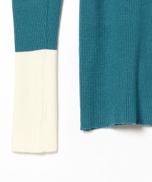 BeAMS DOT(ビームスドット)の「BeAMS DOT / 3way 配色 リブニットプルオーバー(ニット/セーター・レディース・ブラック/オフホワイト/ブルー・FREE)」の21枚目の写真