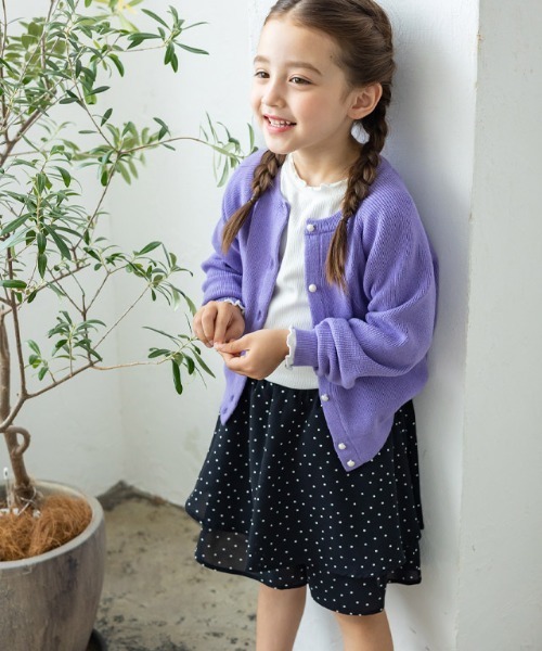 lulpini（ルルピー二）の「kids ドット柄キュロット（その他パンツ・キッズ・オフホワイト/ブラック・S/M/L）」の4枚目の写真