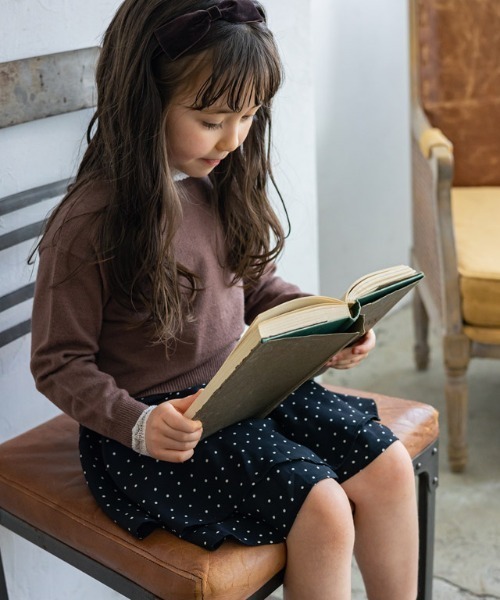 lulpini（ルルピー二）の「kids ドット柄キュロット（その他パンツ・キッズ・オフホワイト/ブラック・S/M/L）」の8枚目の写真