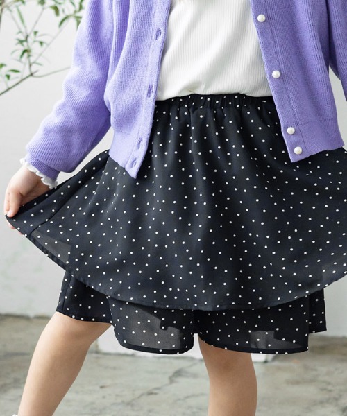 lulpini（ルルピー二）の「kids ドット柄キュロット（その他パンツ・キッズ・オフホワイト/ブラック・S/M/L）」の12枚目の写真