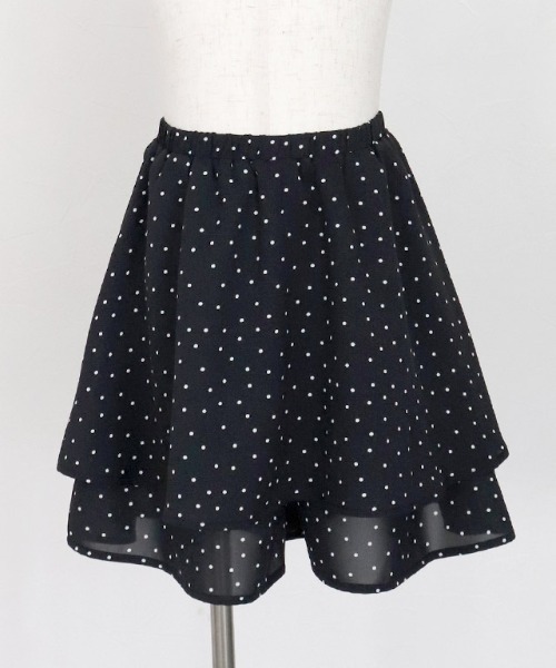 lulpini（ルルピー二）の「kids ドット柄キュロット（その他パンツ・キッズ・オフホワイト/ブラック・S/M/L）」の5枚目の写真