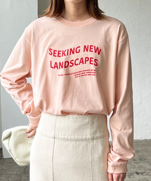 LIAN(リアン)の「ウェーブロゴロンT(Tシャツ/カットソー・レディース・ブラック/ネイビー/レッド/オフホワイト/ピンク/グリーン/ライトベージュ・FREE)」の6枚目の写真