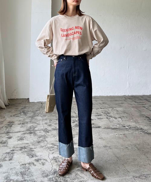 LIAN(リアン)の「ウェーブロゴロンT(Tシャツ/カットソー・レディース・ブラック/ネイビー/レッド/オフホワイト/ピンク/グリーン/ライトベージュ・FREE)」の8枚目の写真