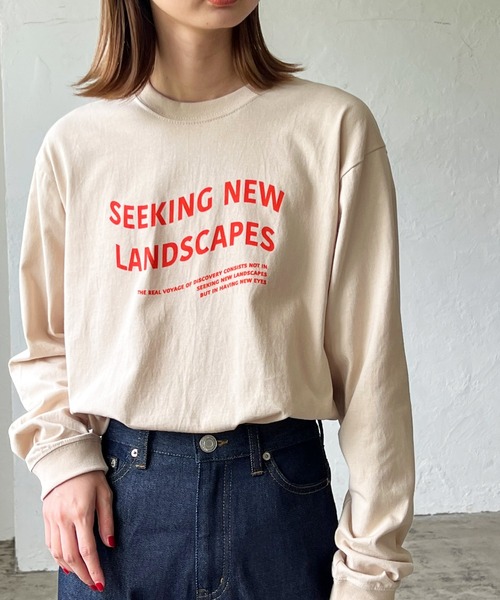 LIAN(リアン)の「ウェーブロゴロンT(Tシャツ/カットソー・レディース・ブラック/ネイビー/レッド/オフホワイト/ピンク/グリーン/ライトベージュ・FREE)」の10枚目の写真