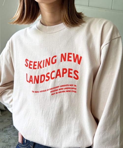 LIAN(リアン)の「ウェーブロゴロンT(Tシャツ/カットソー・レディース・ブラック/ネイビー/レッド/オフホワイト/ピンク/グリーン/ライトベージュ・FREE)」の11枚目の写真