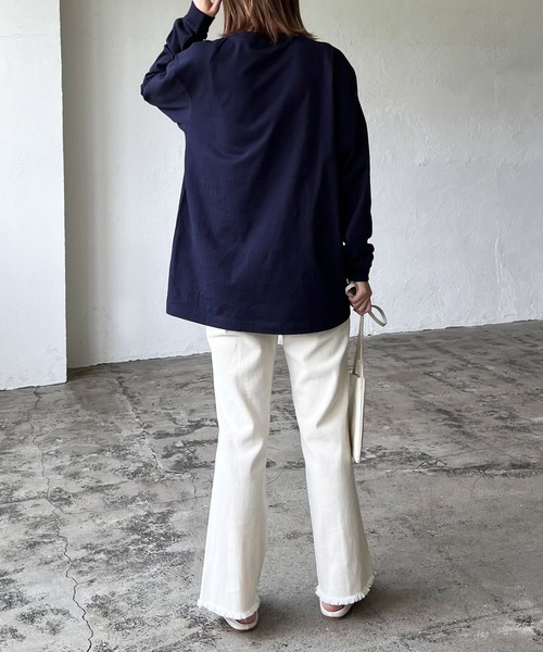 LIAN(リアン)の「ウェーブロゴロンT(Tシャツ/カットソー・レディース・ブラック/ネイビー/レッド/オフホワイト/ピンク/グリーン/ライトベージュ・FREE)」の19枚目の写真