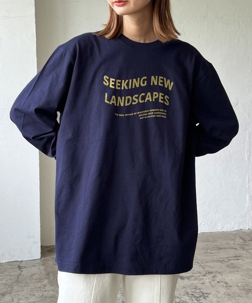 LIAN(リアン)の「ウェーブロゴロンT(Tシャツ/カットソー・レディース・ブラック/ネイビー/レッド/オフホワイト/ピンク/グリーン/ライトベージュ・FREE)」の20枚目の写真