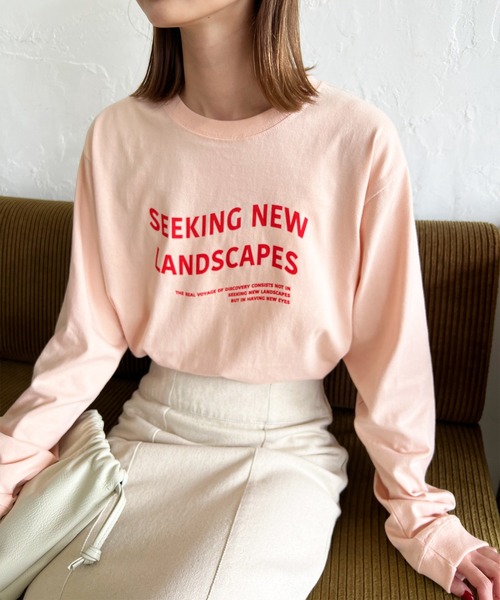 LIAN(リアン)の「ウェーブロゴロンT(Tシャツ/カットソー・レディース・ブラック/ネイビー/レッド/オフホワイト/ピンク/グリーン/ライトベージュ・FREE)」の15枚目の写真