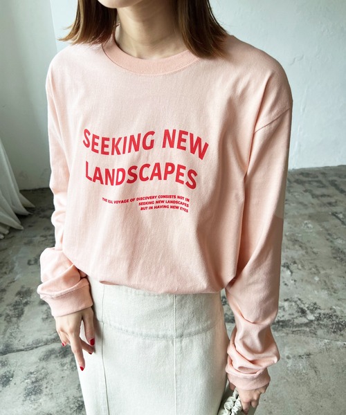 LIAN(リアン)の「ウェーブロゴロンT(Tシャツ/カットソー・レディース・ブラック/ネイビー/レッド/オフホワイト/ピンク/グリーン/ライトベージュ・FREE)」の16枚目の写真