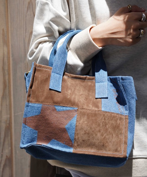 AVIREX(アヴィレックス)の「≪WEB&DEPOT限定≫FAKE SUEDE COMBI REMAKE MINI TOTE BAG/ フェイクスエードコンビリメイクミニトートバッグ(トートバッグ・レディース・オリーブ/ブルー系その他・FREE)」の10枚目の写真