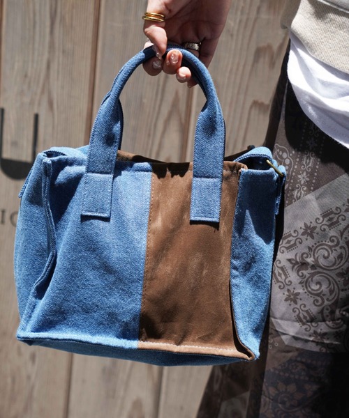 AVIREX(アヴィレックス)の「≪WEB&DEPOT限定≫FAKE SUEDE COMBI REMAKE MINI TOTE BAG/ フェイクスエードコンビリメイクミニトートバッグ(トートバッグ・レディース・オリーブ/ブルー系その他・FREE)」の12枚目の写真