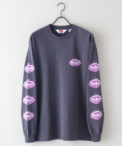 BEN DAVIS(ベンデイビス)の「【BEN DAVIS/ベンデイビス】 袖プリント バックプリント ワンポイントブランドロゴ ロンT(Tシャツ/カットソー・メンズ・ホワイト/チャコールグレー/ブラック/ダークグリーン/グレー/ダークブルー・MEDIUM/LARGE/X-LARGE)」の8枚目の写真
