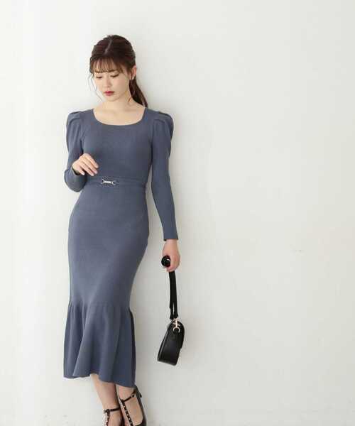 PROPORTION BODY DRESSING（プロポーションボディドレッシング）の「マーメイドビット付きニットワンピース / 1212240008（ワンピース・レディース・ブルー/ベージュ/パープル/ダークグレー・SMALL/MEDIUM）」の20枚目の写真