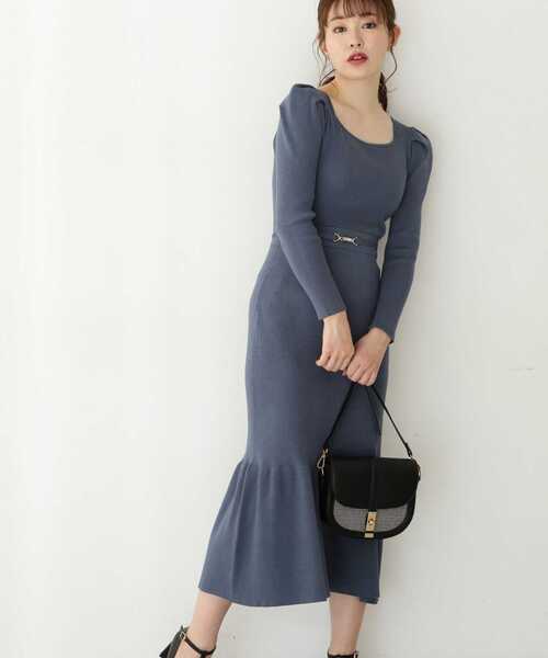 PROPORTION BODY DRESSING（プロポーションボディドレッシング）の「マーメイドビット付きニットワンピース / 1212240008（ワンピース・レディース・ブルー/ベージュ/パープル/ダークグレー・SMALL/MEDIUM）」の19枚目の写真