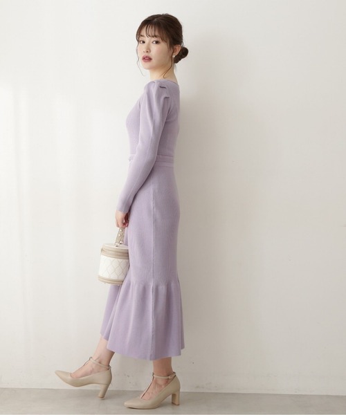 PROPORTION BODY DRESSING（プロポーションボディドレッシング）の「マーメイドビット付きニットワンピース / 1212240008（ワンピース・レディース・ブルー/ベージュ/パープル/ダークグレー・SMALL/MEDIUM）」の4枚目の写真