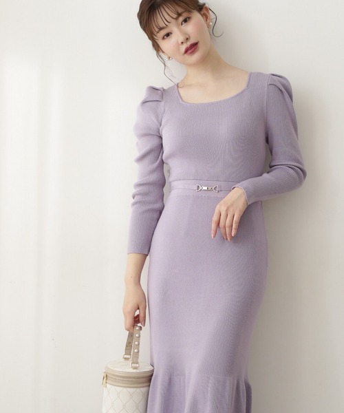 PROPORTION BODY DRESSING（プロポーションボディドレッシング）の「マーメイドビット付きニットワンピース / 1212240008（ワンピース・レディース・ブルー/ベージュ/パープル/ダークグレー・SMALL/MEDIUM）」の11枚目の写真