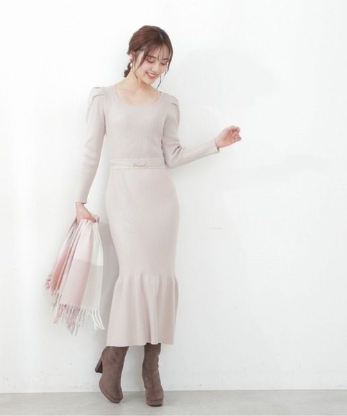 PROPORTION BODY DRESSING（プロポーションボディドレッシング）の「マーメイドビット付きニットワンピース / 1212240008（ワンピース・レディース・ブルー/ベージュ/パープル/ダークグレー・SMALL/MEDIUM）」の9枚目の写真