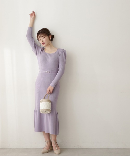 PROPORTION BODY DRESSING（プロポーションボディドレッシング）の「マーメイドビット付きニットワンピース / 1212240008（ワンピース・レディース・ブルー/ベージュ/パープル/ダークグレー・SMALL/MEDIUM）」の12枚目の写真