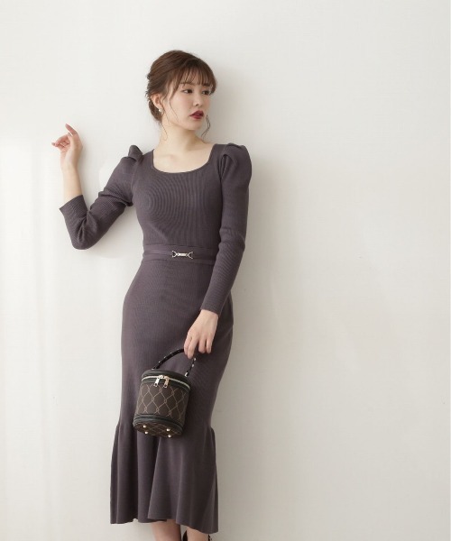 PROPORTION BODY DRESSING（プロポーションボディドレッシング）の「マーメイドビット付きニットワンピース / 1212240008（ワンピース・レディース・ブルー/ベージュ/パープル/ダークグレー・SMALL/MEDIUM）」の10枚目の写真