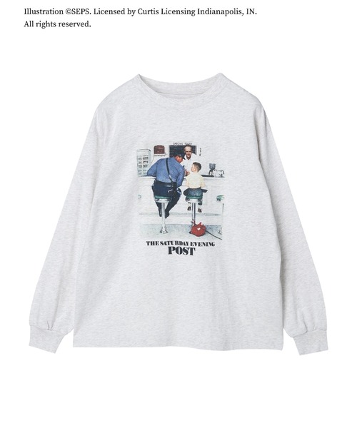 Green　Parks（グリーンパークス）の「TSEP カフェプリントロンT＊（Tシャツ/カットソー・レディース・グレー系その他・FREE）」の11枚目の写真