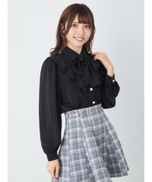 Ank Rouge | フレアーラッフルリボンタイブラウス(シャツ/ブラウス)