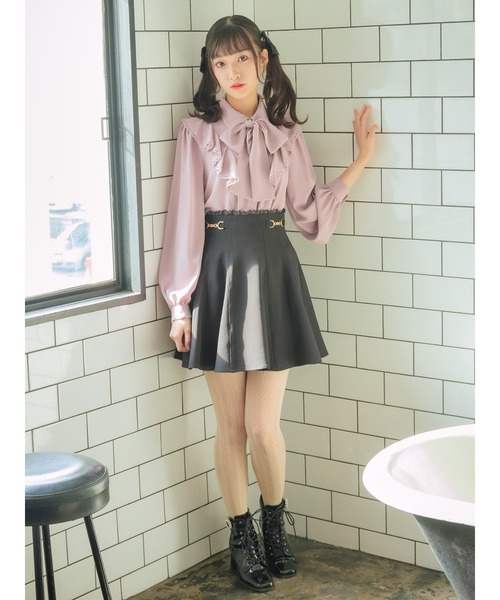 Ank Rouge(アンクルージュ)の「フレアーラッフルリボンタイブラウス(シャツ/ブラウス・レディース・オフホワイト/ピンク/ブラック・M)」の14枚目の写真