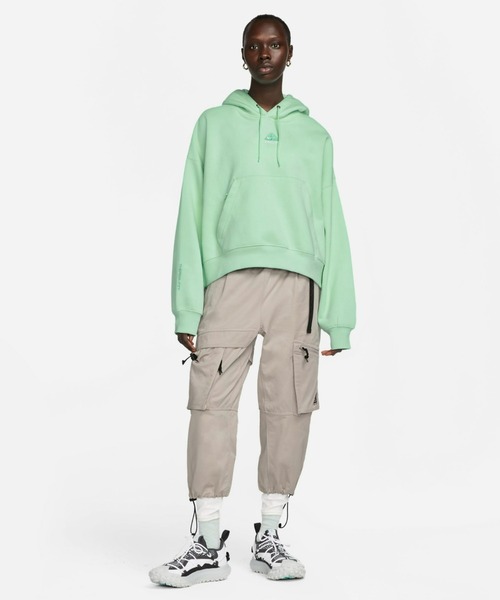 NIKE ACG（ナイキエィシージー）の「NIKE ACG WOMENS HOODIE / ナイキ エーシージー ウィメンズ プルオーバー フーディ 【SP】（パーカー・レディース・ブラック/グリーン・S/L/M）」の10枚目の写真