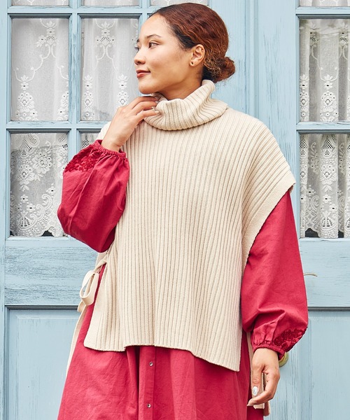 チャイハネ（チャイハネ）の「【チャイハネ】ルティーラニットトップス（ニット/セーター・レディース・チャコール/マスタード/レッド/ホワイト/カーキ・FREE）」の2枚目の写真