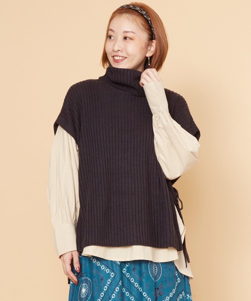 チャイハネ（チャイハネ）の「【チャイハネ】ルティーラニットトップス（ニット/セーター・レディース・チャコール/マスタード/レッド/ホワイト/カーキ・FREE）」の3枚目の写真