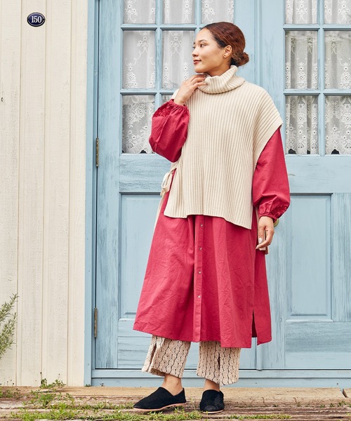 チャイハネ（チャイハネ）の「【チャイハネ】ルティーラニットトップス（ニット/セーター・レディース・チャコール/マスタード/レッド/ホワイト/カーキ・FREE）」の7枚目の写真