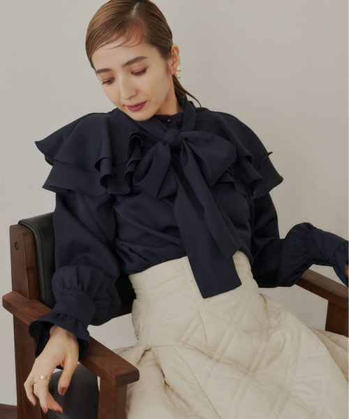VIOLETTA（ヴィオレッタ）の「リボンフリルブラウス（シャツ