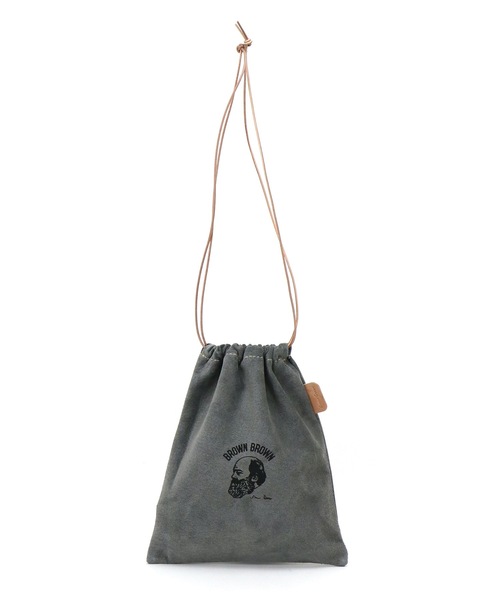 BrownBrown（ブラウンブラウン）の「【BrownBrown】ブラウンブラウン/Mr,Brow巾着バック（ピッグスエード)（ショルダーバッグ・レディース・ベージュ/ブラック/グレー・FREE）」の18枚目の写真
