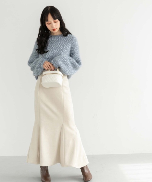 fifth（フィフス）の「フェイクスエードマーメイドスカート（スカート・レディース・モカ/ブラック/アイボリー/ピンク・M）」の10枚目の写真