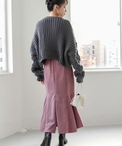 fifth（フィフス）の「フェイクスエードマーメイドスカート（スカート・レディース・モカ/ブラック/アイボリー/ピンク・M）」の14枚目の写真