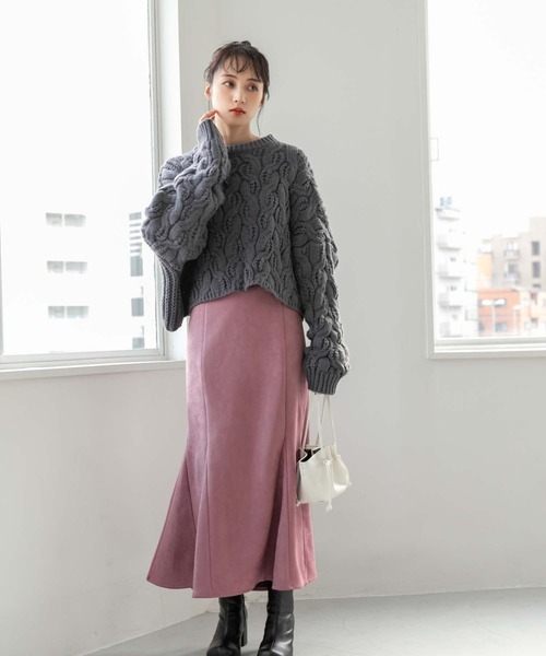 fifth（フィフス）の「フェイクスエードマーメイドスカート（スカート・レディース・モカ/ブラック/アイボリー/ピンク・M）」の16枚目の写真