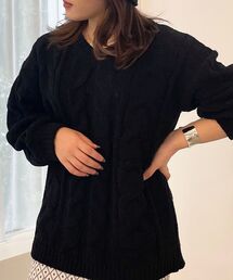 フェザーモールVネックニット