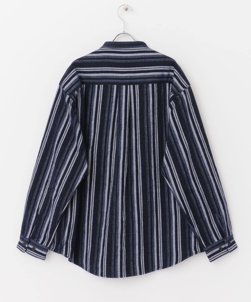 URBAN RESEARCH DOORS(アーバンリサーチドアーズ)の「モールストライプバンドカラーシャツ(シャツ/ブラウス・メンズ・ブラック/ネイビー/オレンジ・MEDIUM/LARGE)」の14枚目の写真