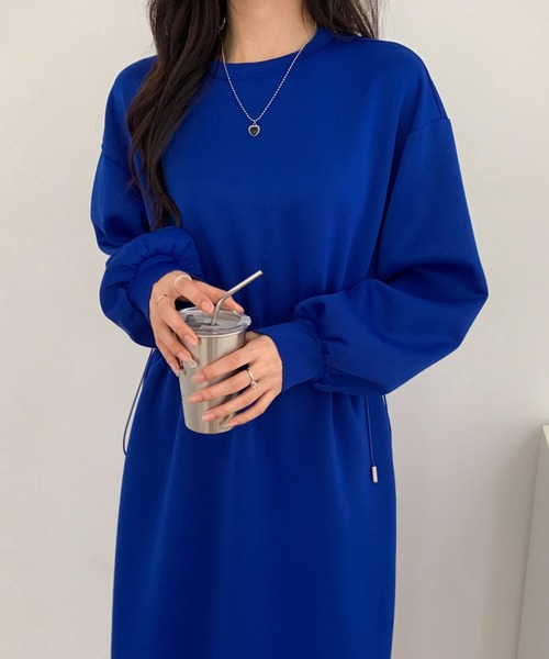 ABITOKYO(アビトーキョー)の「バックスリットウエストギャザースウェットワンピース(ワンピース・レディース・ブルー/ホワイト/ブラック/グリーン/モカ/チャコールグレー/ベージュ/ネイビー/グレー・FREE)」の14枚目の写真