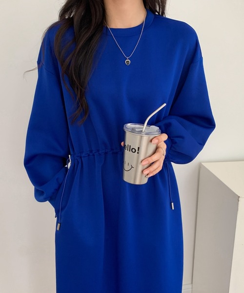 ABITOKYO(アビトーキョー)の「バックスリットウエストギャザースウェットワンピース(ワンピース・レディース・ブルー/ホワイト/ブラック/グリーン/モカ/チャコールグレー/ベージュ/ネイビー/グレー・FREE)」の15枚目の写真