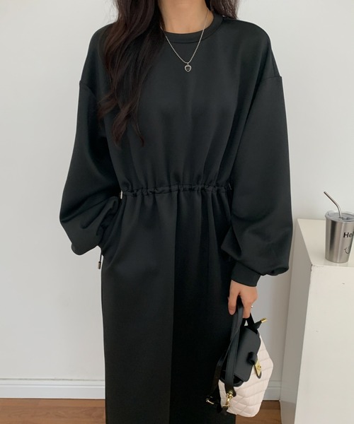 ABITOKYO(アビトーキョー)の「バックスリットウエストギャザースウェットワンピース(ワンピース・レディース・ブルー/ホワイト/ブラック/グリーン/モカ/チャコールグレー/ベージュ/ネイビー/グレー・FREE)」の11枚目の写真