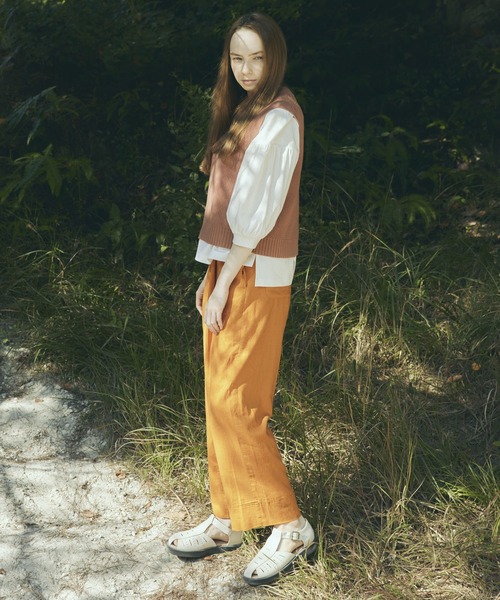 RNA-N（アールエヌエーエヌ）の「K2621 畔編みコットンニットベスト（ベスト・レディース・レッド/グレイッシュブルー/イエロー・MEDIUM）」の10枚目の写真