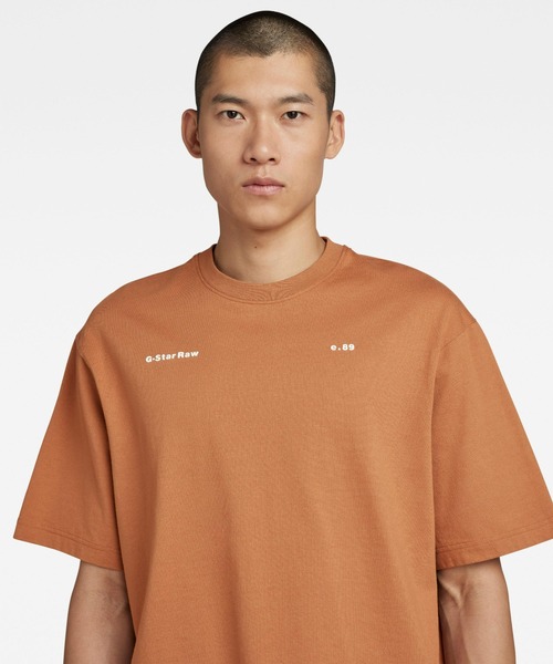 送料込★G-Star★Wash Ao Tシャツ セール】UNISEX BOXY BASE T-SHIRT/ワンポイント/ロゴ/ユニ