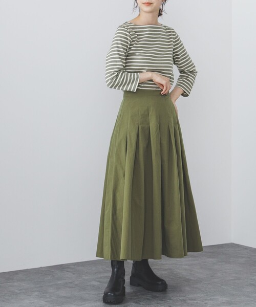 BEAMS HEART(ビームスハート)の「BEAMS HEART / 7分袖 ボーダー プルオーバー(Tシャツ/カットソー・レディース・ブルー/オリーブ/ネイビー・FREE)」の9枚目の写真